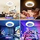 Peasur RGB Deckenlampe mit Ventilator Fan, 3000K/4000K/6500K Dimmbar Ventilator mit Licht, 6 Windstufen, Timer, Natürlicher Windmodus, Deckenventilator mit Beleuchtung und Fernbedienung Leise, Weiß