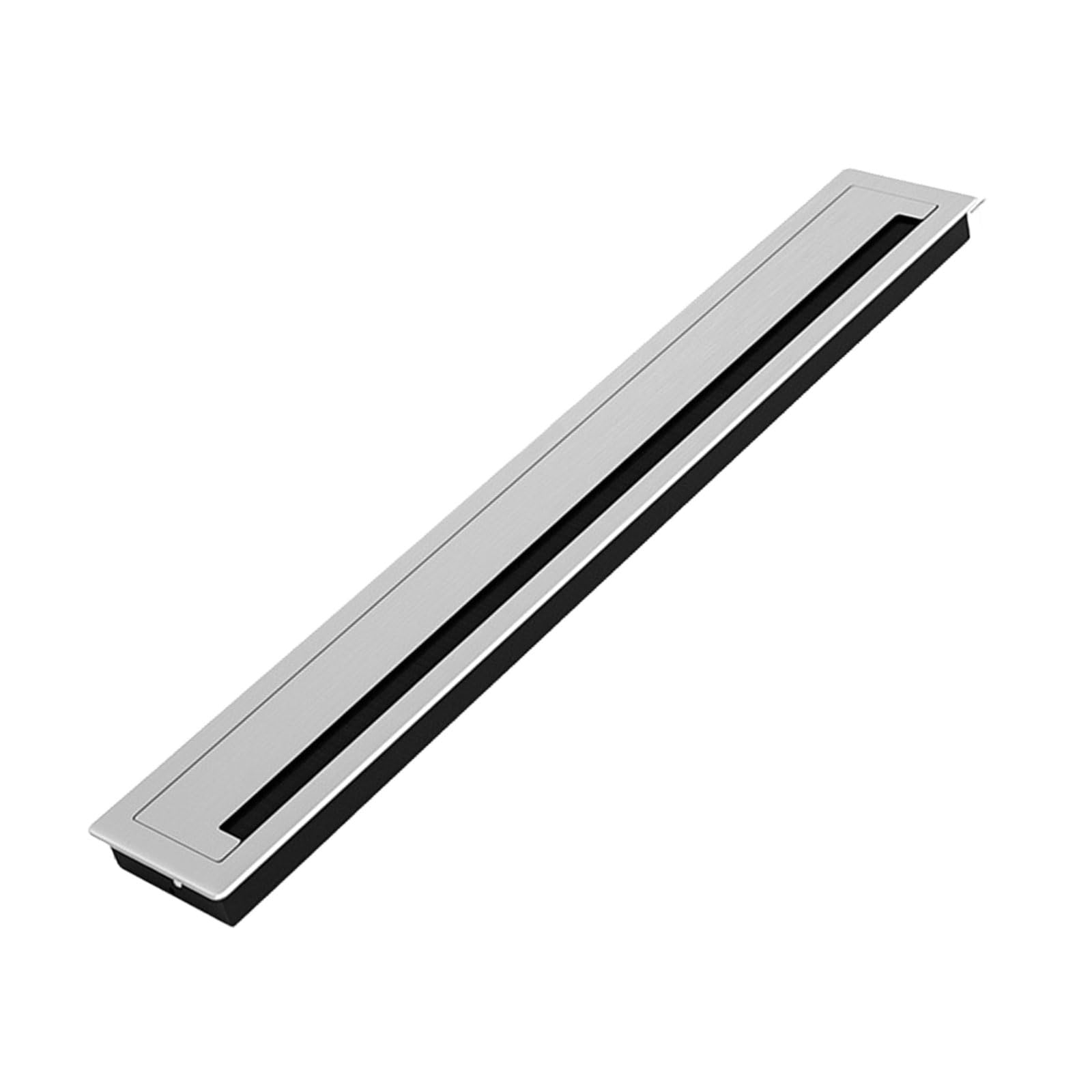 Aluminum Desk Cable Management Grommets with Brush Rectangular Metal Cord Hole Upgrades for Office Computer Table