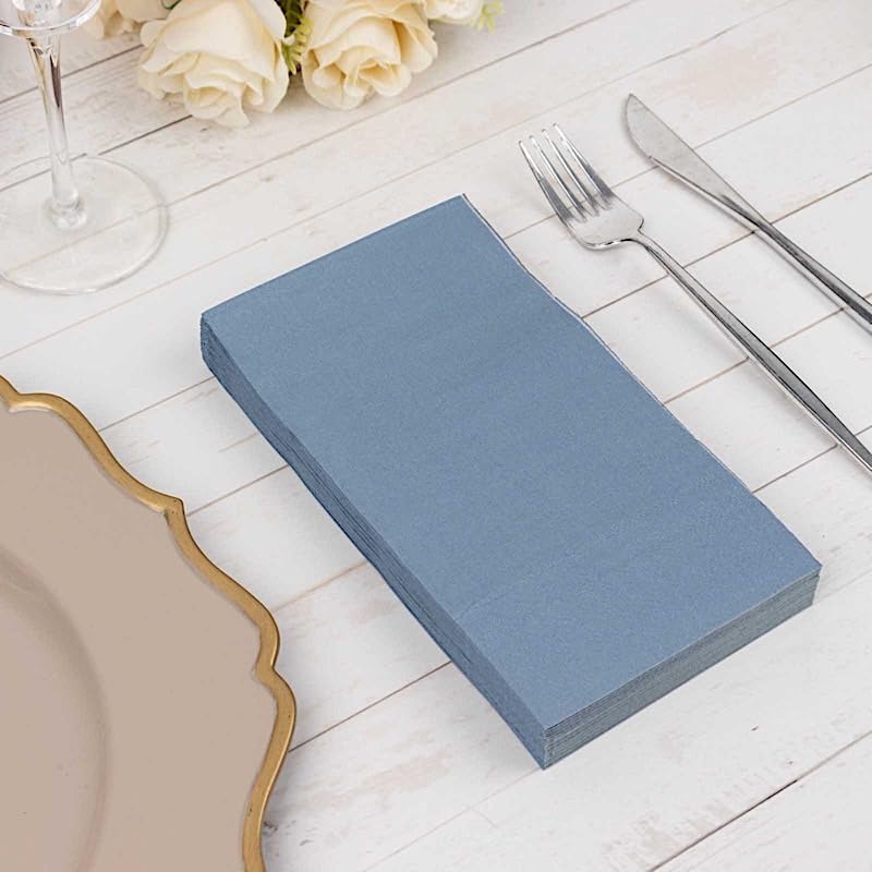 BalsaCircle 50 Dusty Blue Plain Soft 2 Ply Dinner Table Cocktail Paper Napkins Wedding Party Events Reception Catering Decorations Supplies
