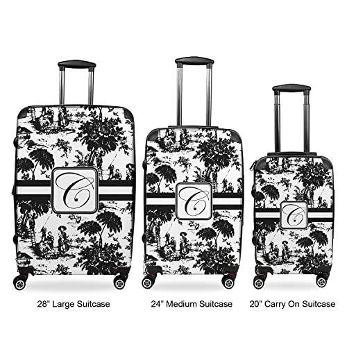 Personalized Toile Suitcase - 24" Medium - Checked2