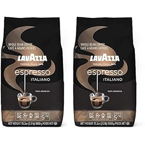 Lavazza Caffe Espresso 100% Arabic Whole Bean Coffee (2.2 lbs) – Pack of 2