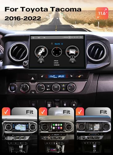 Image of Dasaita 11.6 inch Car Stereo for Toyota Tacoma 2016-2022 | 6GB+64GB, 2K QLED Screen, Apple CarPlay, Android Auto, BT 5.0, 4G LTE, 5G WiFi, Plug & Play Upgrade, GPS Navigation