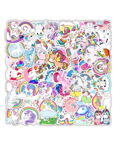 KGDUYC 50 Pack Autocollants Licorne de Vélo Autocollant Réfléchissant Licorne Autocollant de Dessin Animé Esthétique Sticker Étanche pour Ordinateur Portable,...