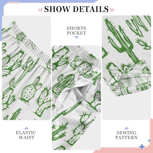 Cartoon Simple Catus Prints Pajama Pants Lounge Sleep Pants Elastic Waist Long Pajama Bottoms with Pockets for 6-14 Years4