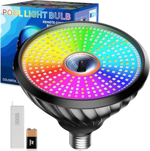 CEDIO LED Pool Light Bulb for Inground Pool 2026 Upgraded 120V RGB Color Changing Pool Lights Underwater Pool Light with Remote Control E26/E27 Replacement Pool Light (Pool Light Bulb Upgraded)
