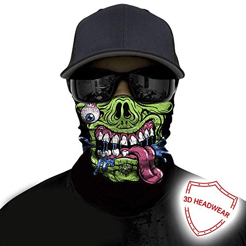 Image of Obacle Skull Face Mask Half for Dust Wind UV Sun Protection Seamless 3D Tube Mask Bandana for Men Women Durable Thin Breathable Skeleton Mask Motorcycle Riding Biker Fishing Cycling Sports Festival