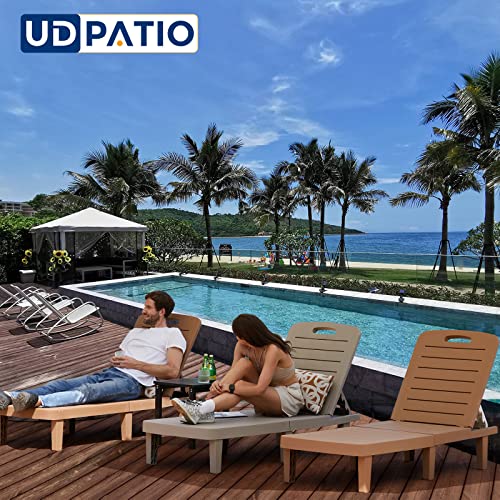 Udpatio Oversized Outdoor Chaise Lounge Chairs Set Of 2, 5-Level Adjustment Backrest, Extra Widen Chaise With Cup Holder Easy Assembly For Pool Beach Garden #TOP1