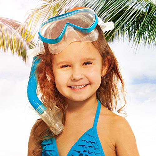 Image of Kids Snorkel Swim Mask, Child Diving Mask Anti-Fog Swim Goggles with Nose Cover for Snorkeling Diving Swimming