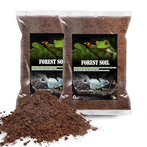 BNOSDM 2PCS Reptile Soil Substrate,Natural Terrarium Bedding,Snake Bedding, Fluffy Reptile Tank Substrate for Tortoise Hermit Crab Tarantulas Lizards