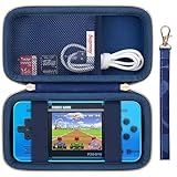 Supmay Carrying Case Compatible with WELLSTΒ·G Handheld Game for Kids -Preloaded 220 Retro Video Games, Portable Gaming Player Storage Holder Travel Bag with Mesh Pocket for USB Cable, Blue