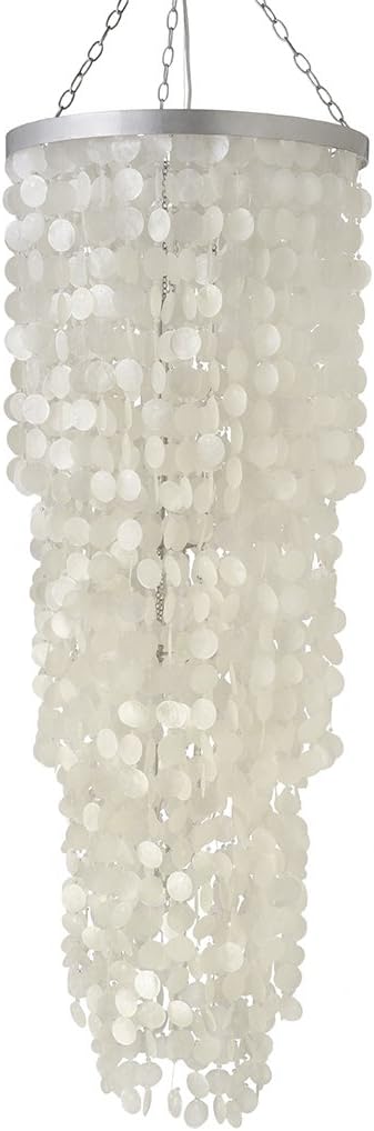 Kouboo 1050037 Capiz Chandelier, King, Natural White