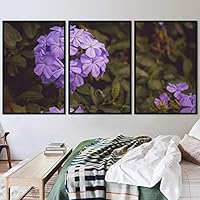 3 Piece Framed Canvas Wall Art Purple Blossom Canvas Prints Home Artwork Decoration for Living Room,Bedroom - 16