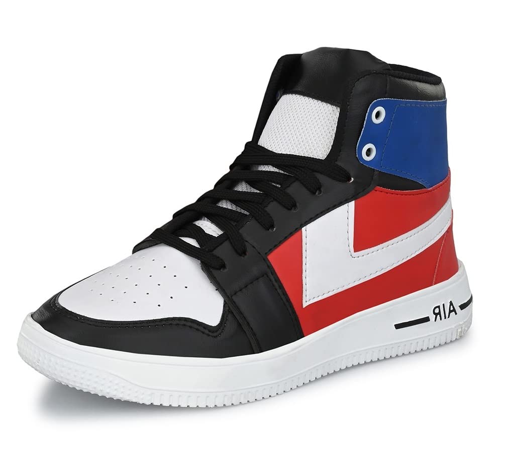 MACTREE Mens Red/Blue Synthetic Mid Top Ankle Sneakers Boots - 06 UK (B0B84YH1D4) Amazon Price History, Amazon Price Tracker