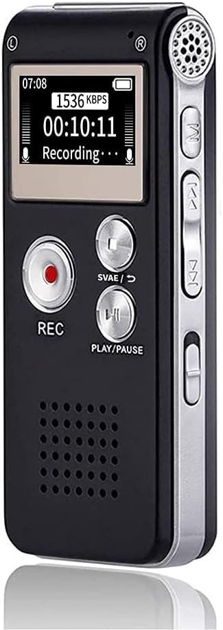 Audio Portátil, Music Uzelia Grabadora de Voz Digital de 64 GB, Mini Dictáfono Portátil, Dispositivo de Grabación de Cinta Activada por Audio Digital con Micrófono de Doble...