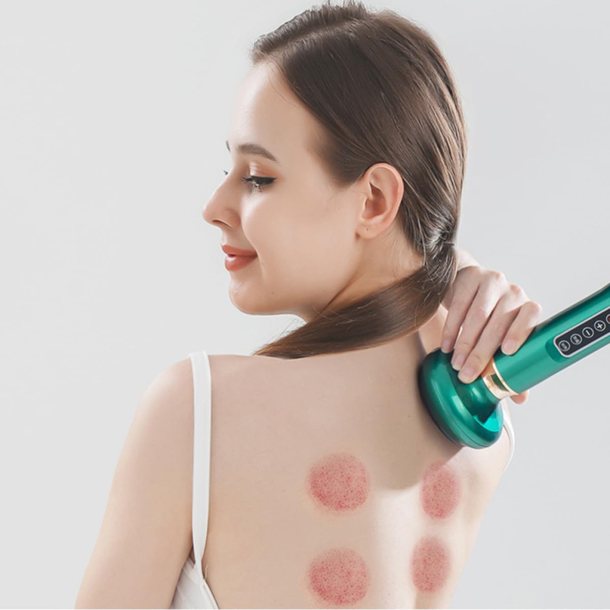 Masajeador Eléctrico de Raspado Recargable Luz Roja, Verde, Abs