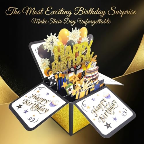 Intatikoo Pop Up 3D Birthday Card,Blank Greeting Card with Envelope, Birthday Gift for Him Dad Husband Son Women Kids Her — view 5