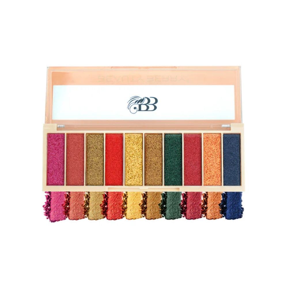 Beauty Berry 10 Color Eyeshadow Palette for Women Highly Pigmented Matte & Shimmer Shades Blendable, Long Lasting, Zero Fallout Eye Makeup Kit (Glitter Shimmer)-image-47