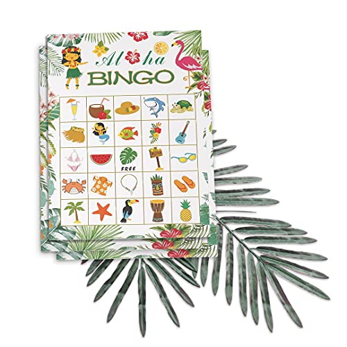 Sawowkuya 24 Pcs Hawaii Bingo Game, Hawaiian Bingo Cards For School Classroom Party Supplies Activity, Luau Aloha Party Favors Gifts For Adults Toddlers #TOP3