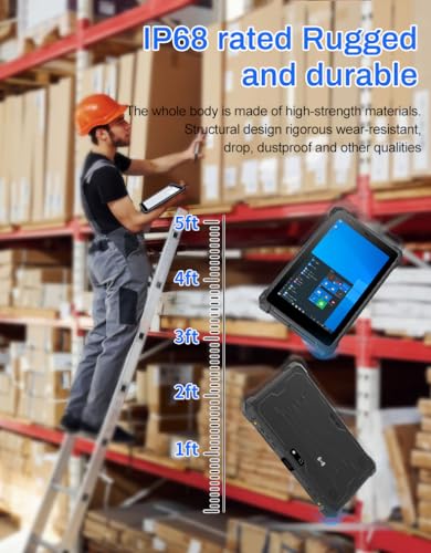 Image of IP68 Rugged Tablets RT-I10Y, 10.1 inch Windows Tablet, Windows 11 Pro Upgrade, 8GB+128GB, Intel N5100, 4G LTE GPS, Industrial Handheld Tablet PC with Handstrap for Rough Outdoor Work