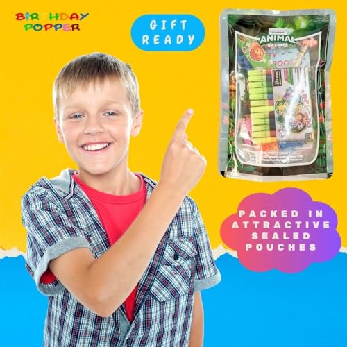Image of Birthday Popper Premium Animal Theme Gift Pack | Hand-Picked Birthday Return Gifts for Jungle Safari Party Celebrations with Fun & Engaging Combo Set