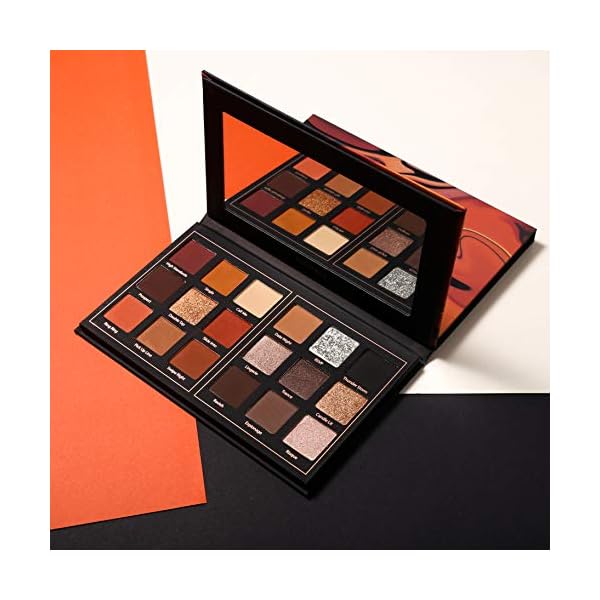 Prism Makeup Matte Eyeshadow Palette Pro 18 Colors Pigmented Shimmer Glitter Eye Shadow Palette, Long Lasting Waterproof Smokey Powder Cosmetics Halloween Makeup Kit (01# Seductress)