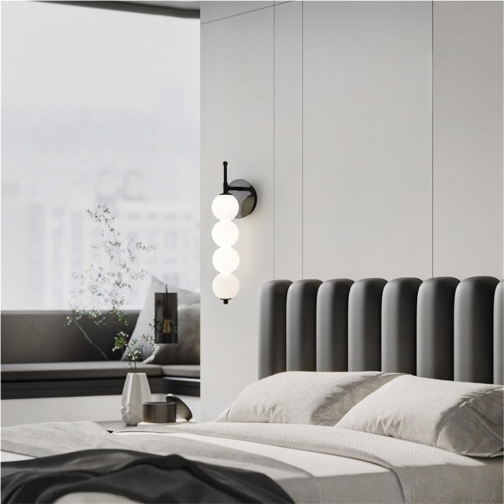 Kitchen Faucet Minimalist Globe Wall Milk White Glass Blande Muro Full Base Fispositi per Il Soggiorno Camera da Letto Colaro (Oro, 5 luci)