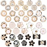 Classicseali 40 Stück Brosche Ausschnitt Verkleinern, Brosche Knöpfe, Knöpfe Ohne Nähen für Damen, Ersatz Kleine Broschen für Kleidung, Hemden, Kleider, Pullover, Mäntel, Schal