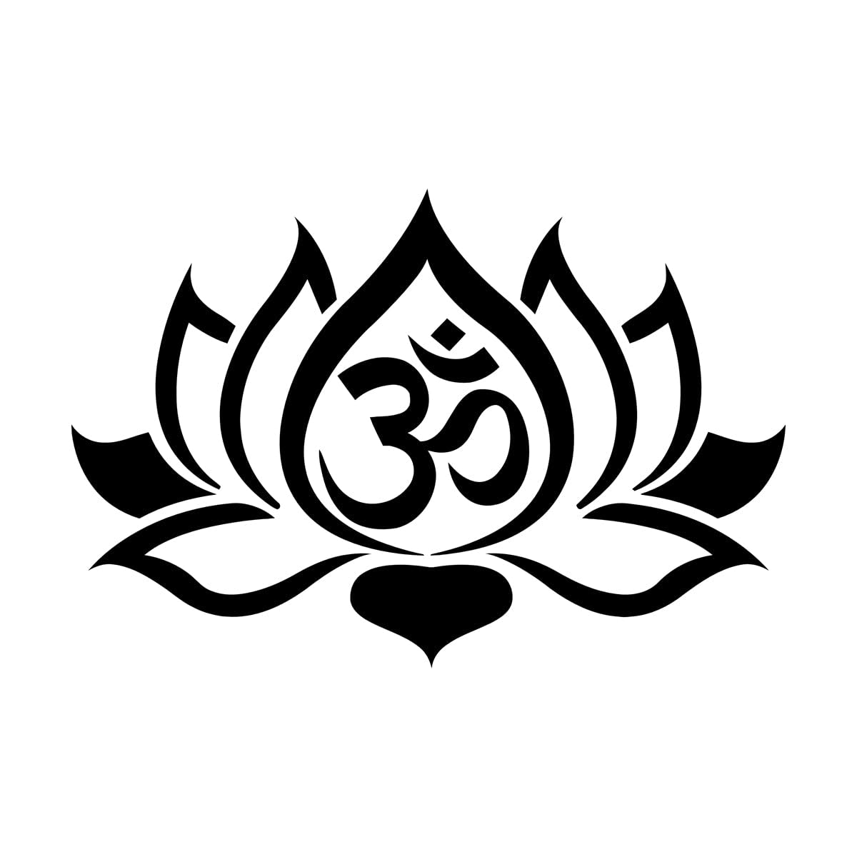 Wall Decals Paster Paper Lotus Breathe Yoga Studio Meditation 48x73.1cm Art Mural Painting Large Black