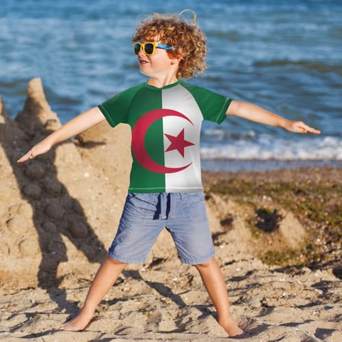 Aflyko Patriot Kid Rashguard Shirt Flag of Algeria Boys Girls Swimsuit Top4