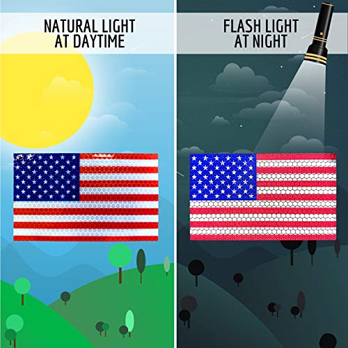 3Pc Reflective American Flag Sticker - 5X3 Inches - American Flag Decal - American Flag Stickers Decals For Car Bumper Truck Window Small Auto Vehicles Helmet - Usa Patriotic Stripe Vinyl Outdoor #TOP1