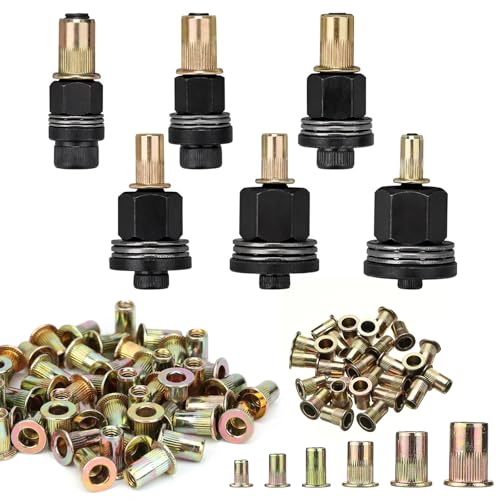 Juego de alicates para tuercas de remache de 186 piezas, juego de alicates de remache para tuercas de remache, juego de herramientas de alicates de remache M3 M4 M5 M6 M8 M10, para herramienta de