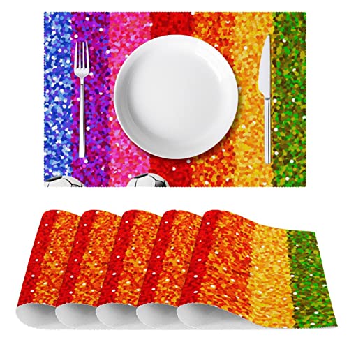Sets de table arc-en-ciel lavables pour protéger la table des enfants