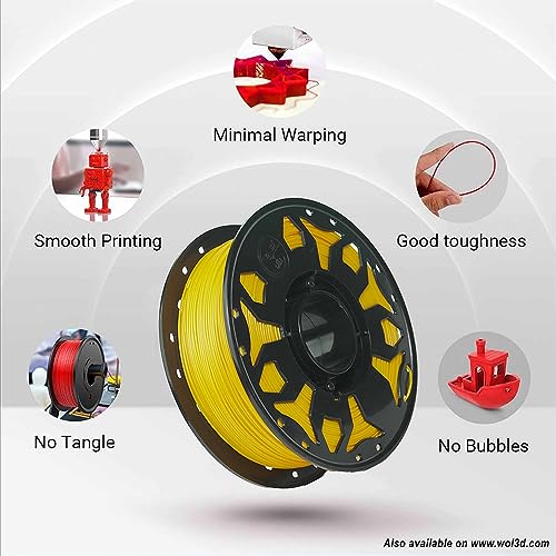 WOL 3D PLA PRO+ Yellow 1kg Filament 1.75mm - Image 3