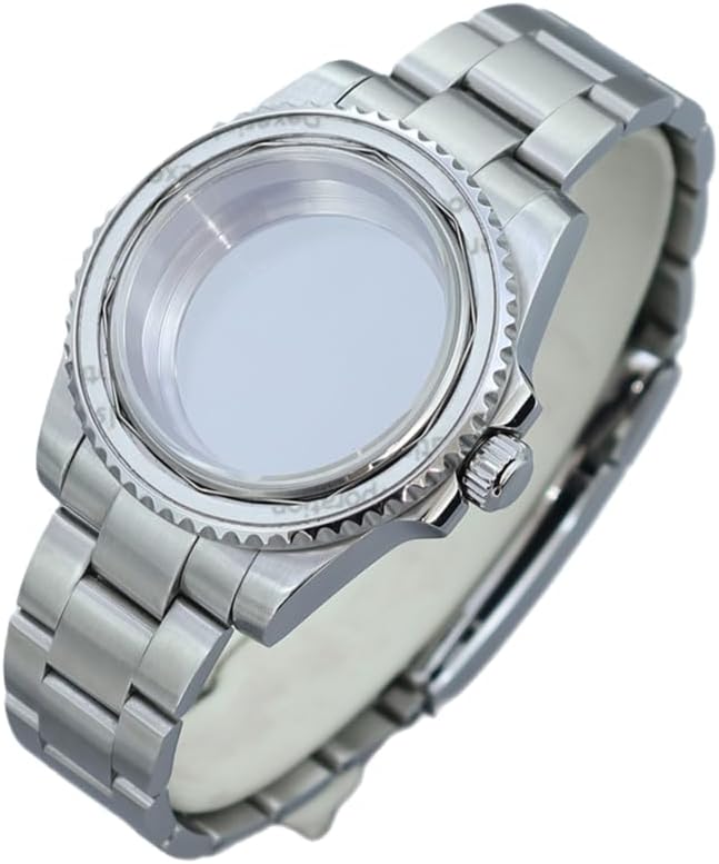 40mm Steel Diver Watch Case Synthetic Sapphire Crystal for NH35 NH34/36/38 8215 2824 Movement 28.5mm Dial Repair Part