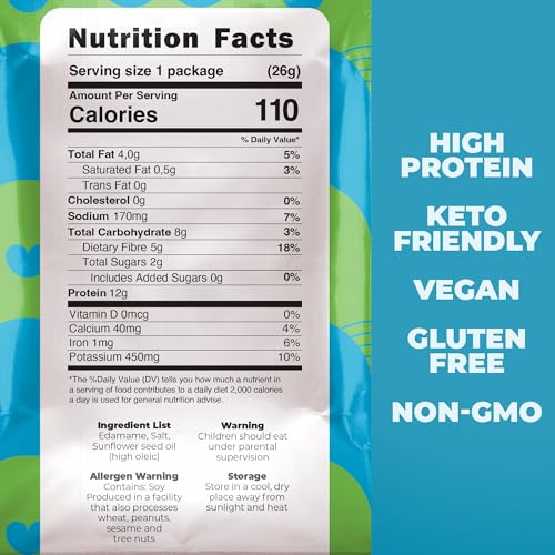 Edamame Beans Snack by Zest Delites, Sea Salt, High Protein Snacks, 24pk | Dry Roasted Edamame Beans, Crunchy, High Protein 12g, Vegan, Keto, Low Carb, Gym & Workout, Lunchbox Snack, Non-GMO - image 3