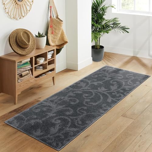 Zacoo Runner Rug 2x6 Black Rug for Entryway HighLow Pile
