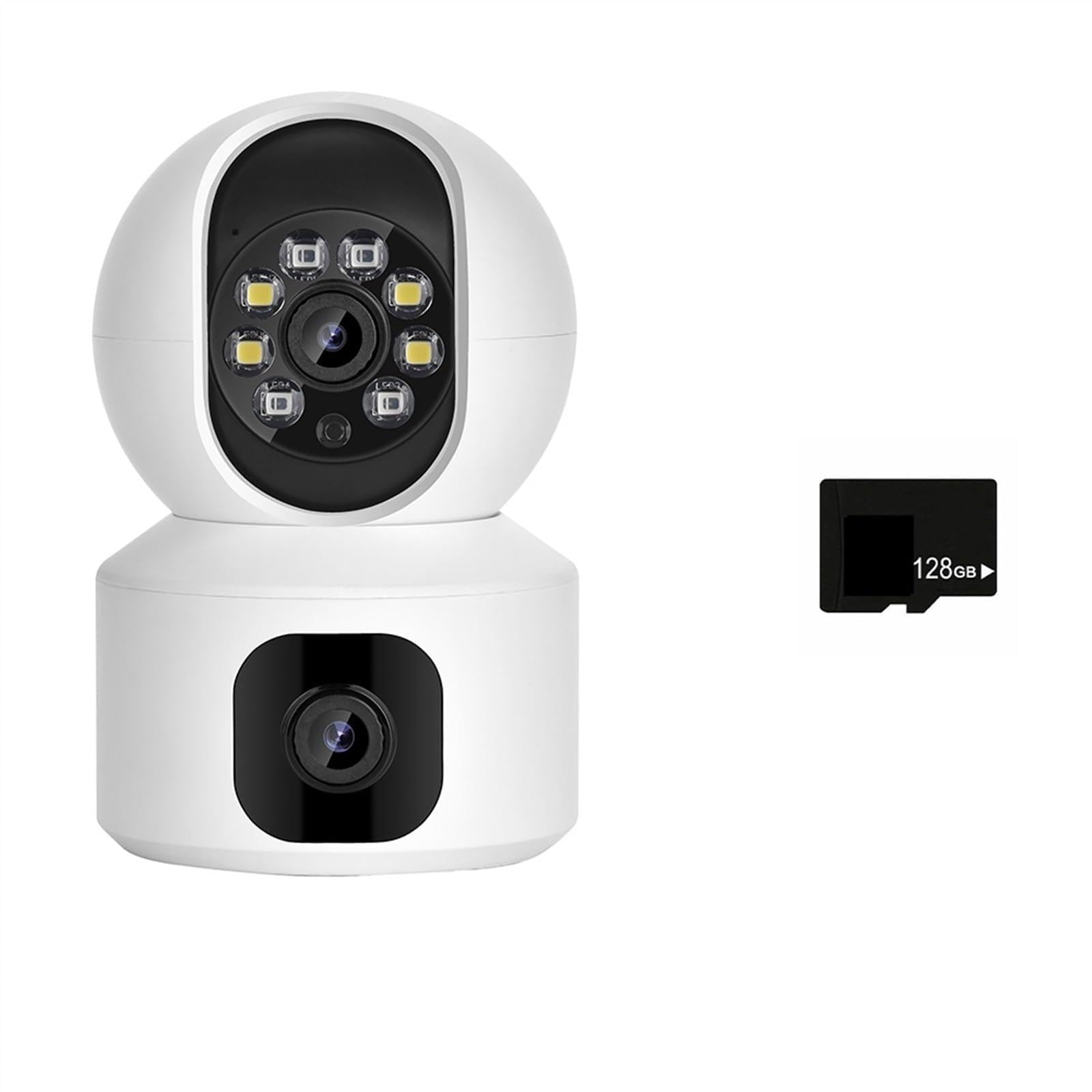 CVFRDD 2K 4MP Dual Lens PTZ IP Camera Dual Screen Home Security Camera 3MP HD Auto Tracking Baby Monitor Video Surveillance(4MP Add 128G)
