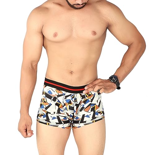 Image of Regular Fit Printed Cotton Trunks for Men |Combed Cotton, Stretchy Fabric, Anti-Bacterial and Microfibre Waistband (TKP)