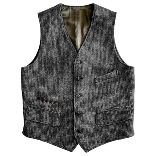 Men's Formal Suit Vest V-Neck Business Casual Groom Groomsmen Adjustable Back Vest3