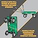 Farm Tuff Durable Plastic Deck Garden Wagon Utility Cart with Pneumatic Tires for Outdoor Hauling, Green, 20