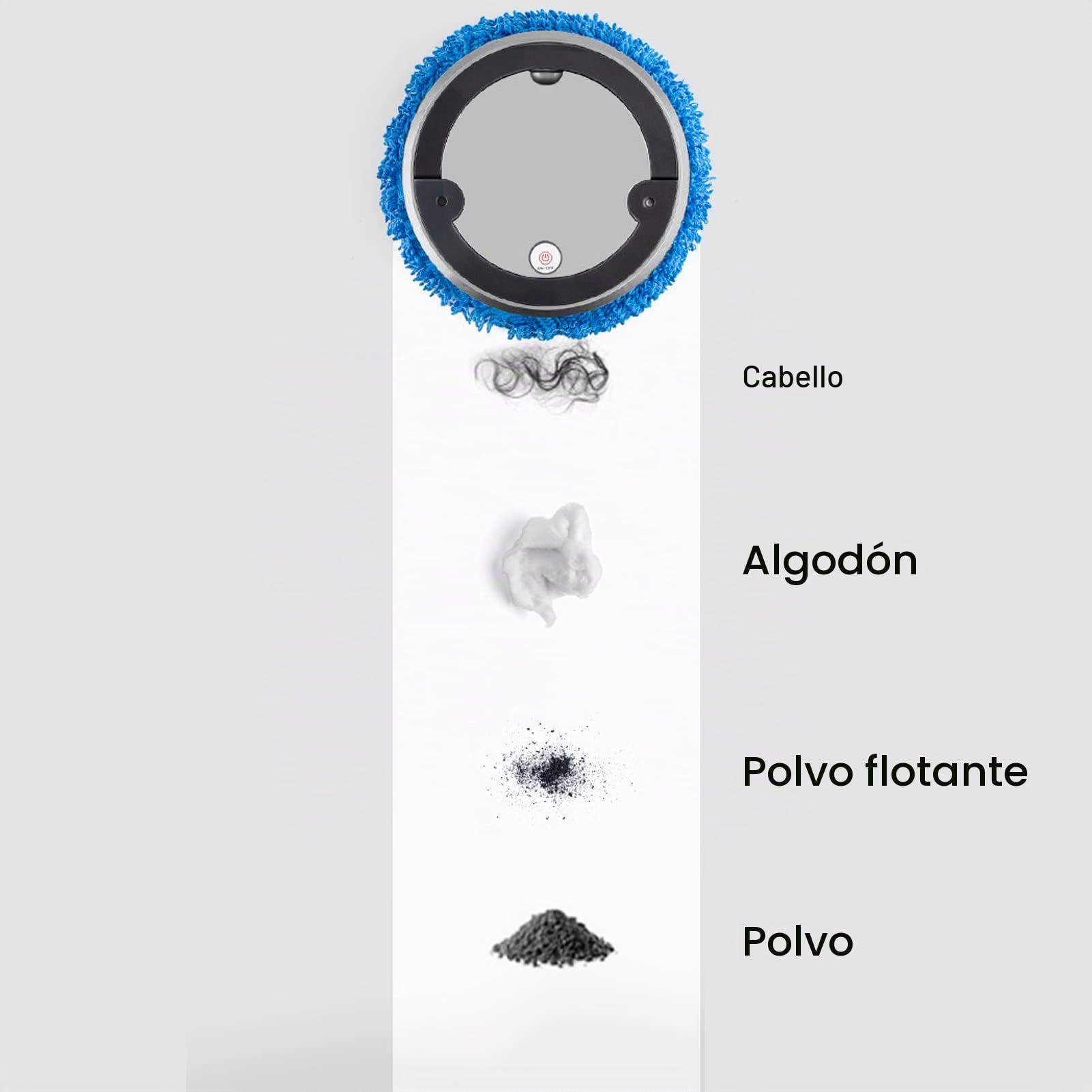 Robot Aspirador, Barrido, Succión, Trapeador, Barredora, Robot Aspirador y Trapeador, Mantenimiento de Pisos, Carga USB, Batería de 2400 MAh, Tiempo de Trabajo de 120 Minutos