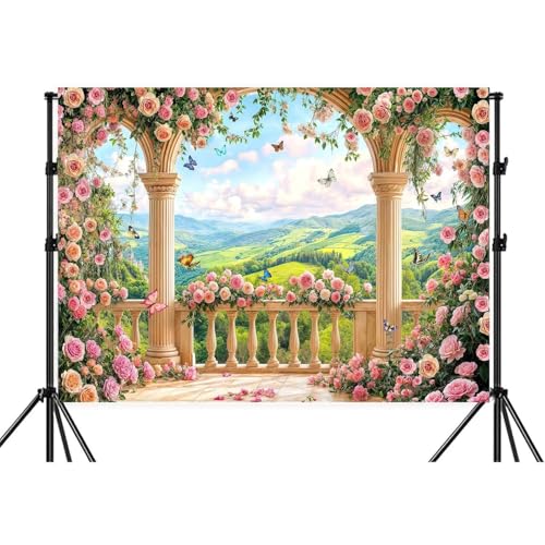 Fondo Fotográfico Floral Rosa 7x5ft miniatura 5