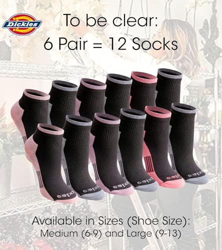Image of Dickies Women's Dri-tech Moisture Wicking Quarter Socks (6 & 12 Pairs)