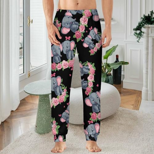 Elephant Men's Pajamas Pants Lightweight Sleep Lounge Pant Pjs Bottoms Casual Sleepwear2
