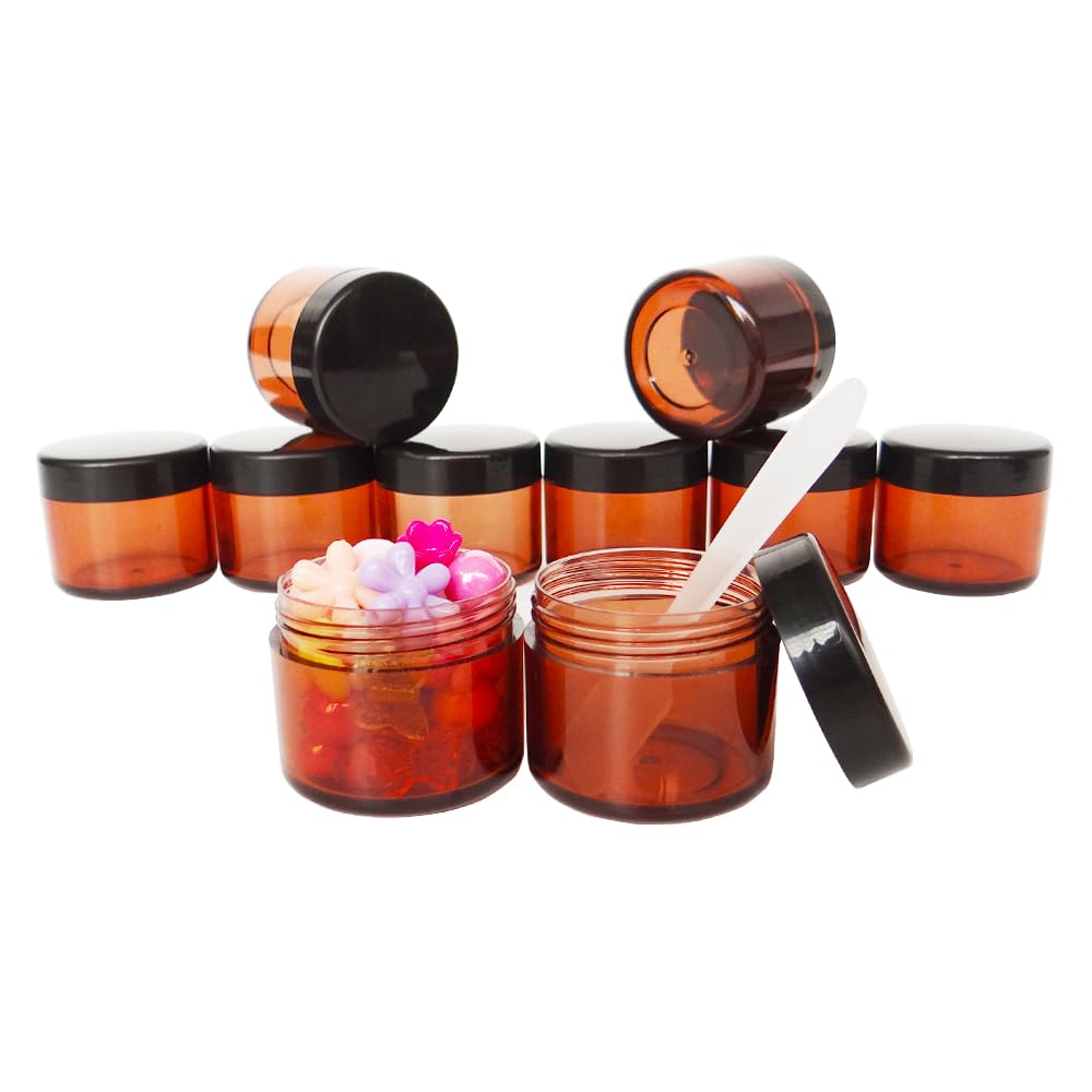 Wopanxye 12pcs 20 Gram Jars, Small Cosmetic Sample Empty Container, 20ml Plastic Round Pot Black Screw Cap Lid - Image 3
