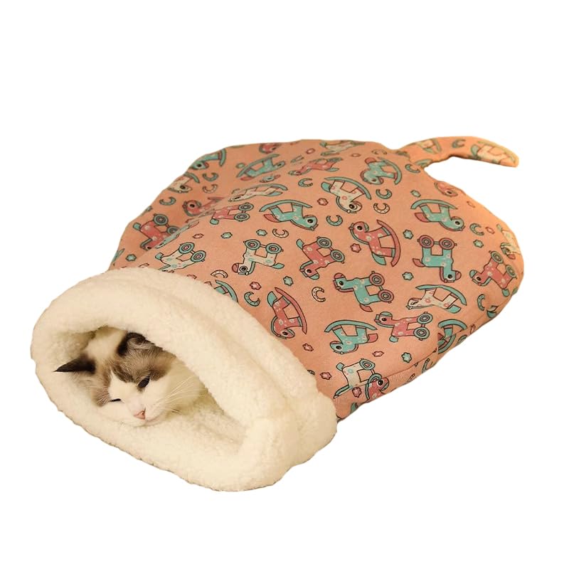 YOOUMI New Cat Sleeping Bag, Indoor Cat Bed, Winter Pet Sleeping Bag, Comfortable Sleeping Bag, Washable Cat Bed, Soft Plush Cat Sleeping Bag