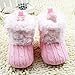 Weixinbuy Baby Girls Knit Soft Fur Winter Warm Snow Boots Crib Shoes