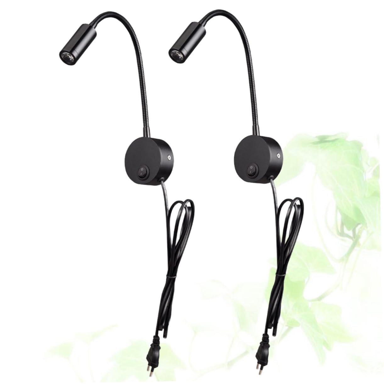 2 Lámparas de Lectura LED de Pared con Manguera Flexible para Dormitorio, Iluminación Multiángulo, Luz Suave para Lectura Nocturna