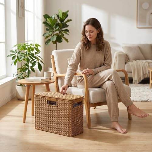 Boîte de rangement magazine étroite et haute pour optimiser l'espace du salon - 7