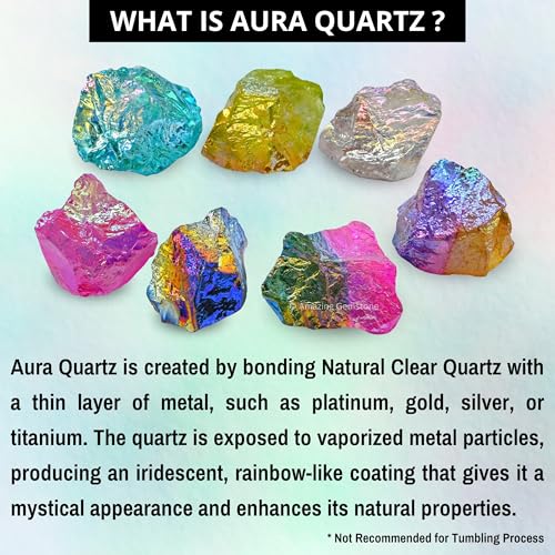 Image of Amazing Gemstone 2 Pieces Rose Aura Quartz Raw Crystals and Healing Stones, Natural Rocks for Meditation and DIY Raw Stones and Crystals